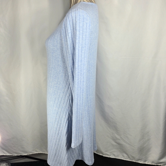 Style & Co Blue Wide Ribbed Long Sleeve Full Hem Sweater Dress Size Medium - Picture 4 of 10